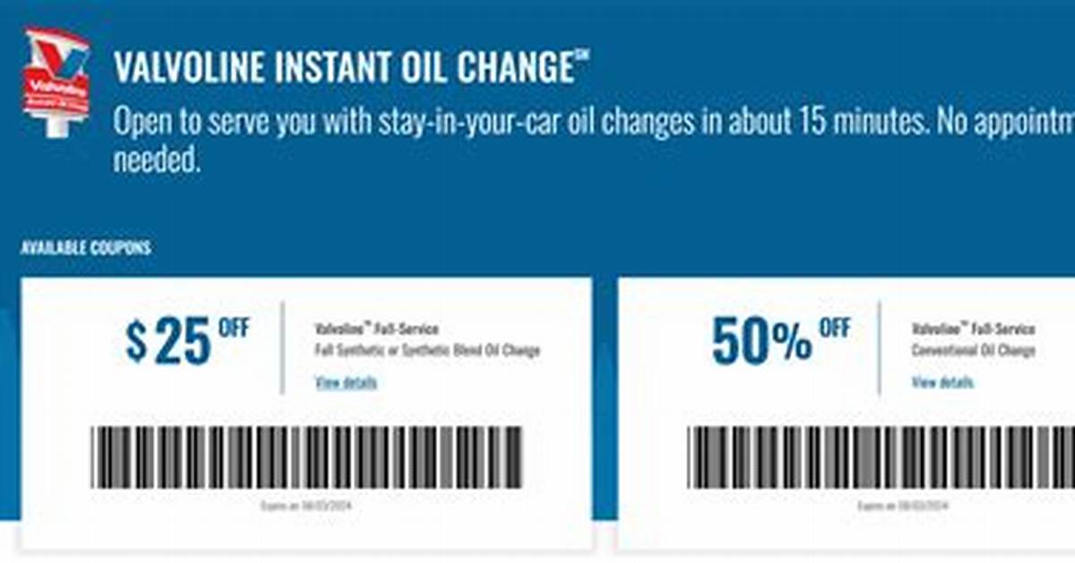Active Valvoline Coupons & Deals: Save up to 50% off May 2025!